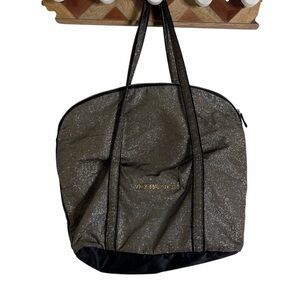 Victoria's Secret Glitter Tote Weekender Bag - Black and Gold